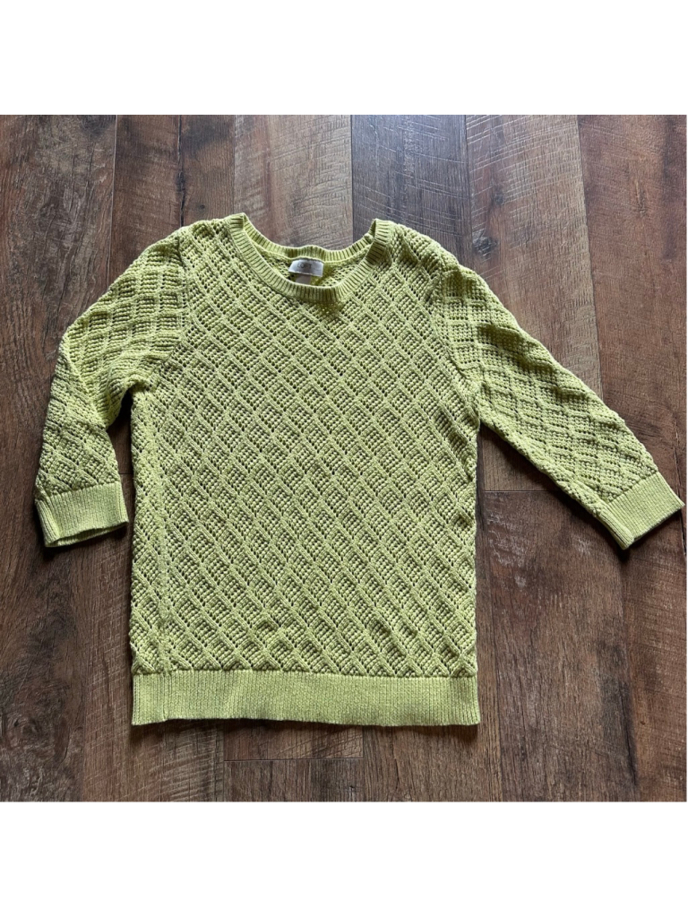 Women's LOFT Petite Green Crew Neck Sweater LP